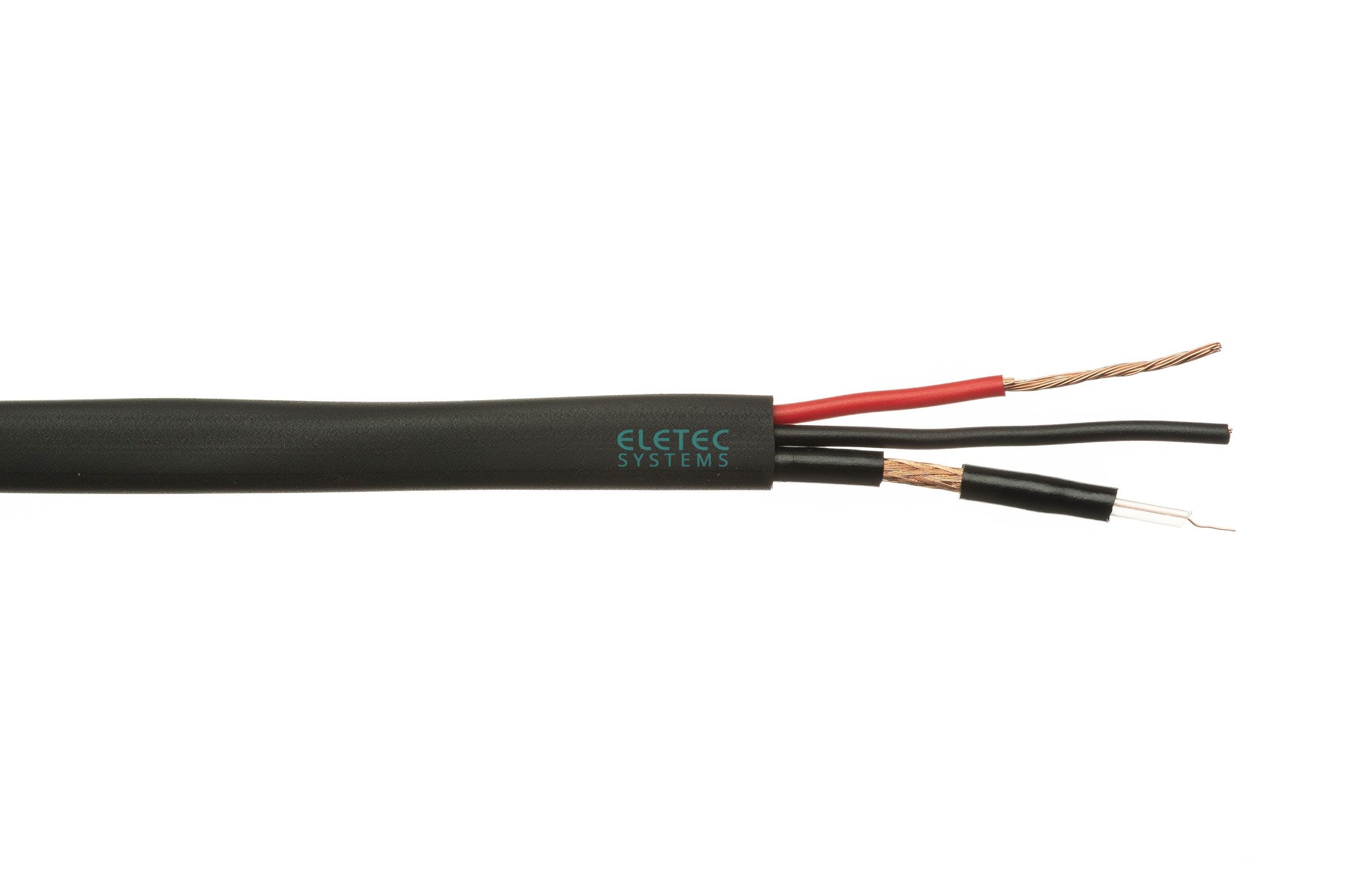 Кабель комбинированный ЭЛЕТЕК КВК-В-1,5 2x0.50 мм2 75 Ом, черный, 200 м