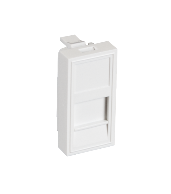 Вставка Netlan типа Mosaic 22,5x45мм, 1 порт, под модули-вставки типа Keystone, белая, 10 шт.