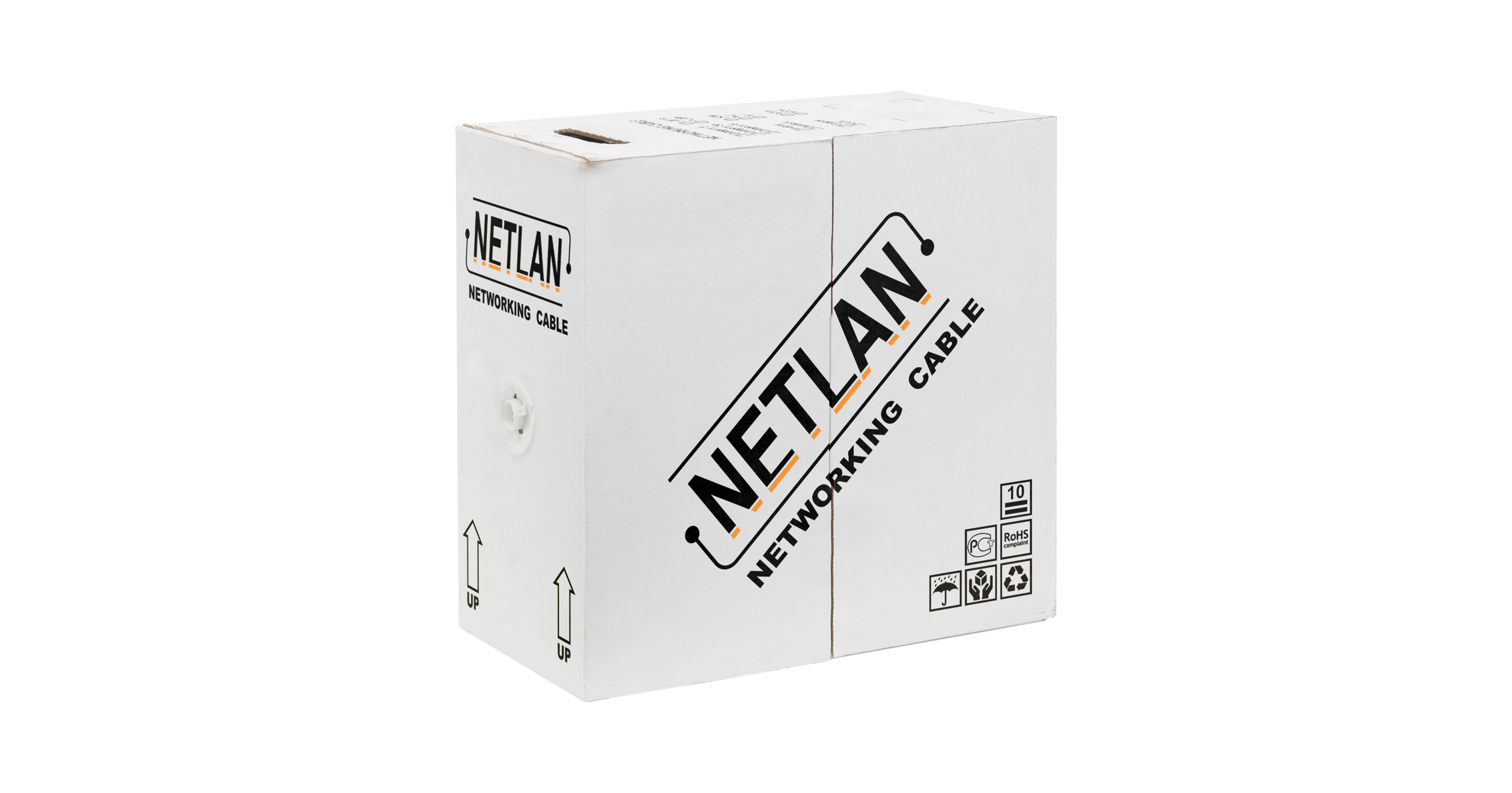 Кабель витая пара Netlan U/UTP 4 пары, Кат.5е, медный, внешний, PE, черный, 305м